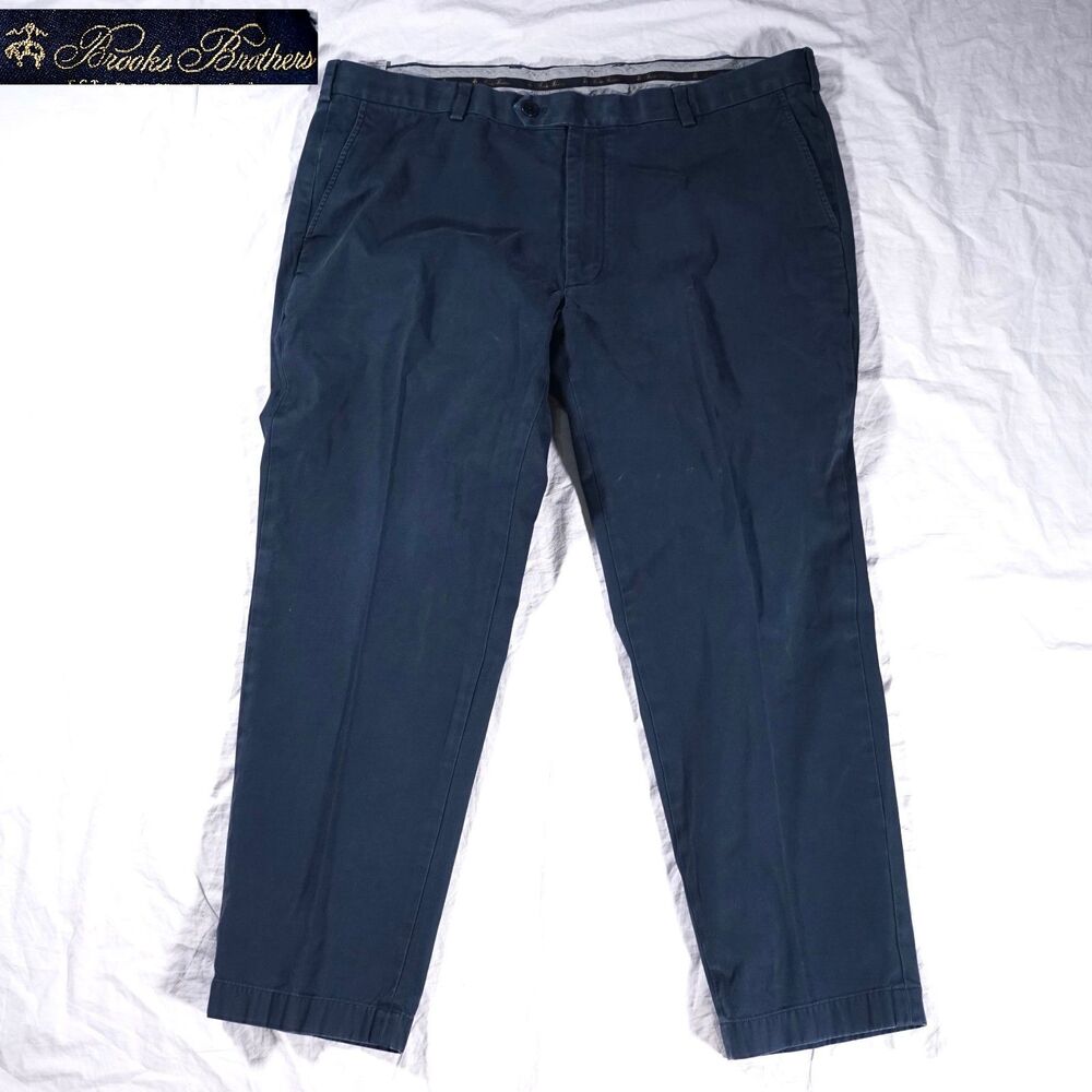 Brooks Brothers Clark Chino Pants Navy Blue Mens 42x30